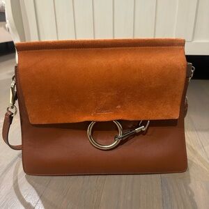 Chloé Faye Shoulder Bag Medium Brown Leather/Suede